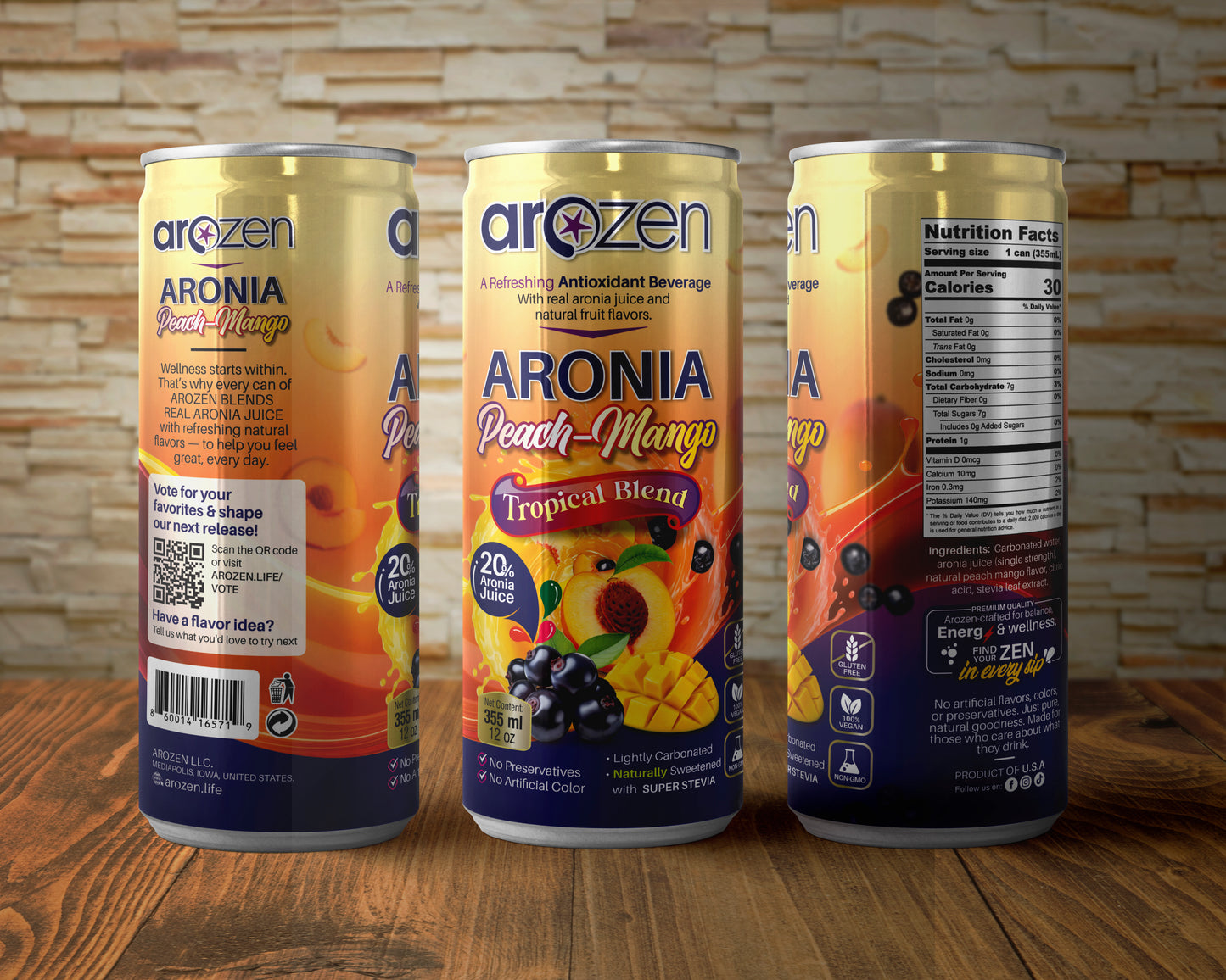 Peach Mango Aronia Antioxidant Beverage – 12-Pack