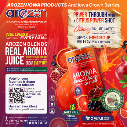 Aronia Blood Orange Pomegranate Antioxidant Beverage  (60mg Caffeine!)