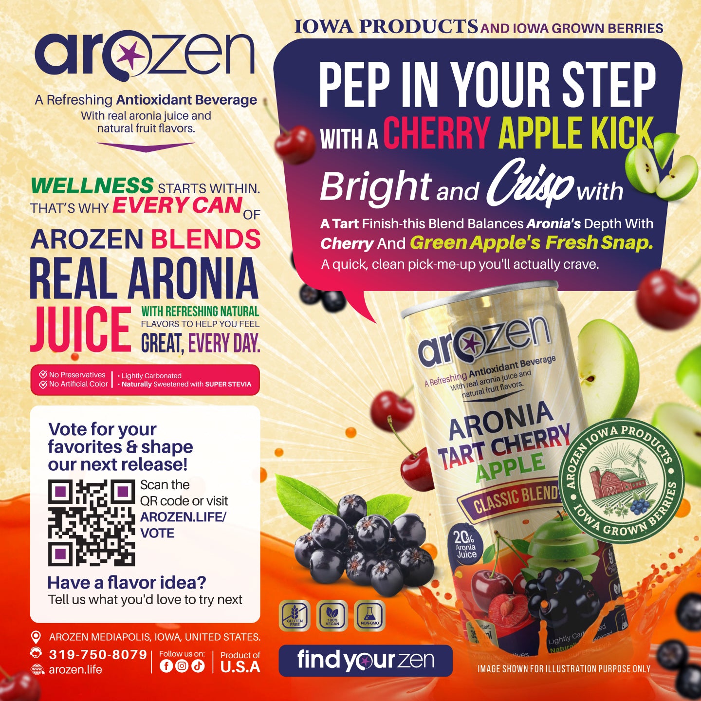 Tart Cherry Apple Aronia Antioxidant Beverage – 12-Pack